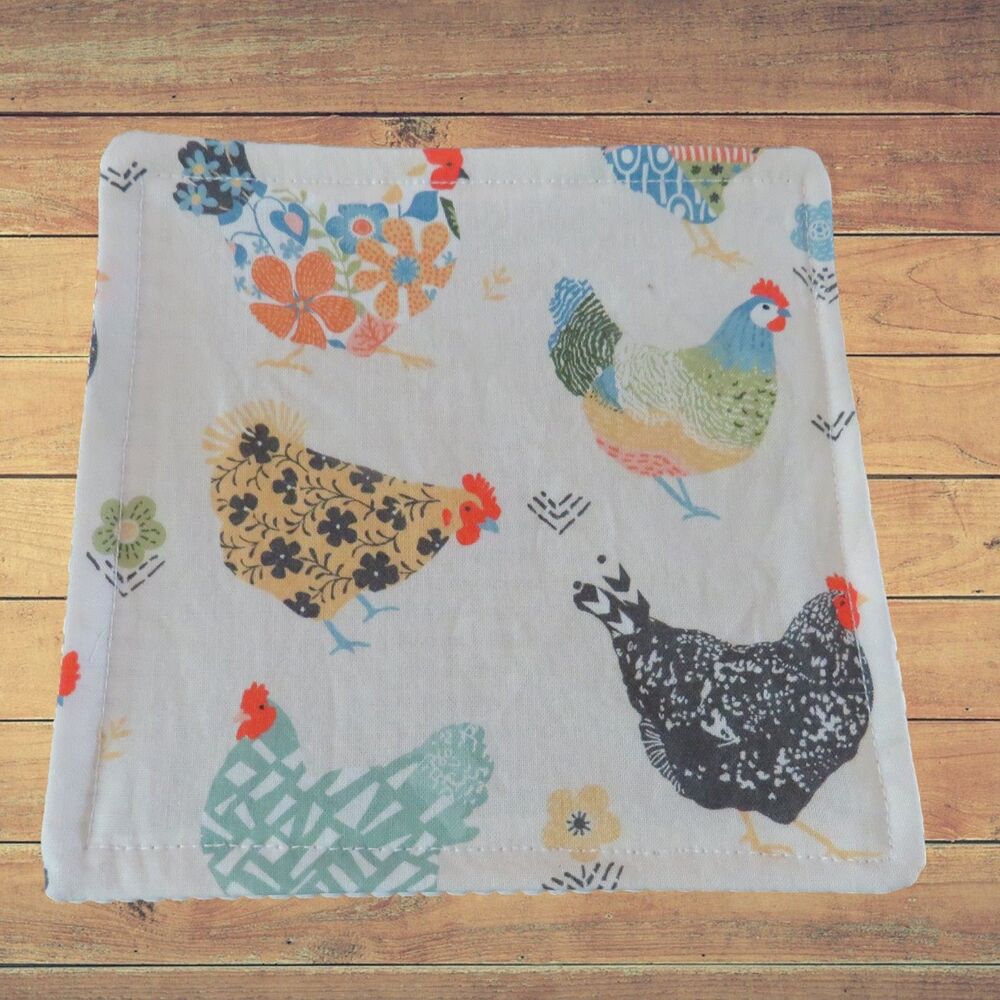 Jar Gripper, Handmade Jar Opener, Colorful Chickens